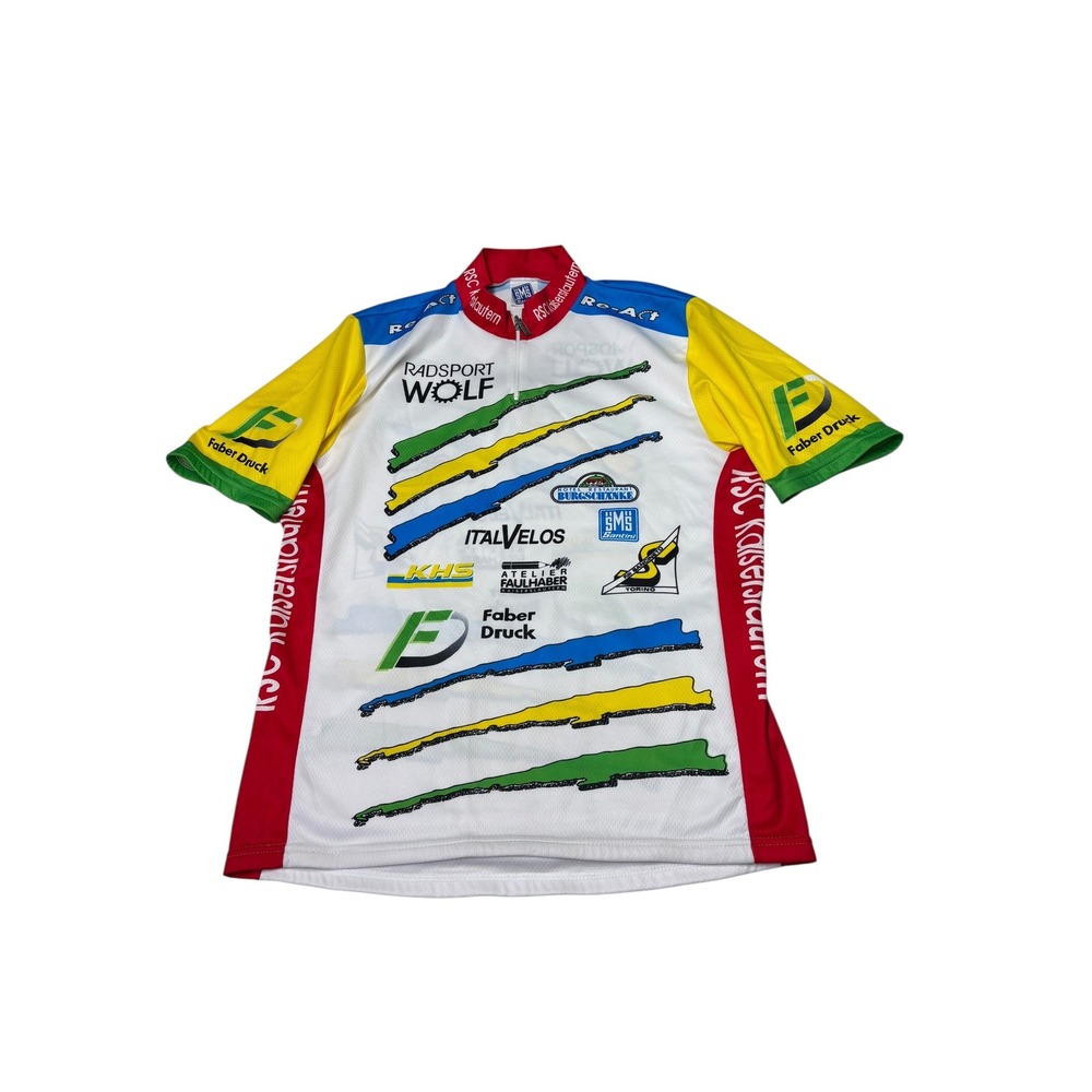 Santini SMS RSC Kaiserslautern Cycling‎ Jersey Mens XXL Yellow Red Made Italy